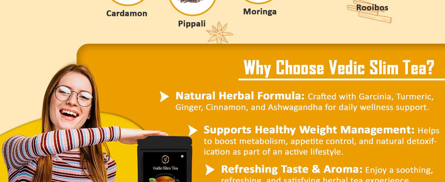 Baton Vedic Slimming Green Tea 100g | 18 Herbal Blend for Weight Management, Gut Health & Body Cleanse | Natural Detox Infusion | No Added Sugar | Daily Wellness Drink for Men & Women | Pack of 2