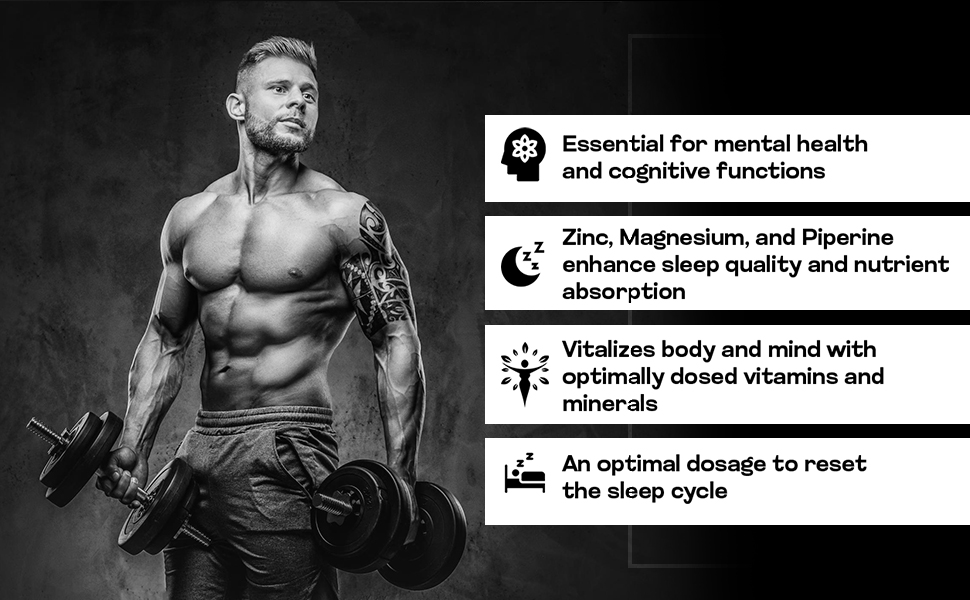 Divine Nutrition ZMA Supplement with Zinc, Magnesium Aspartate & Vitamin B6 | Supports Muscle Recovery, Strength & Sleep Quality | 100% RDA | 60 Tablets | BFS Gold Series