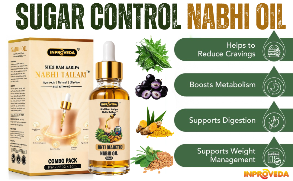 Nabhi Oil | नाभि तेल 30ml (Pack of 02) | Ayurvedic Multi Benefit Belly Button oil | For Digestion & Detox, Sleep-Inducing Stress Relief, Acne Control & Joint Comfort | 60ml