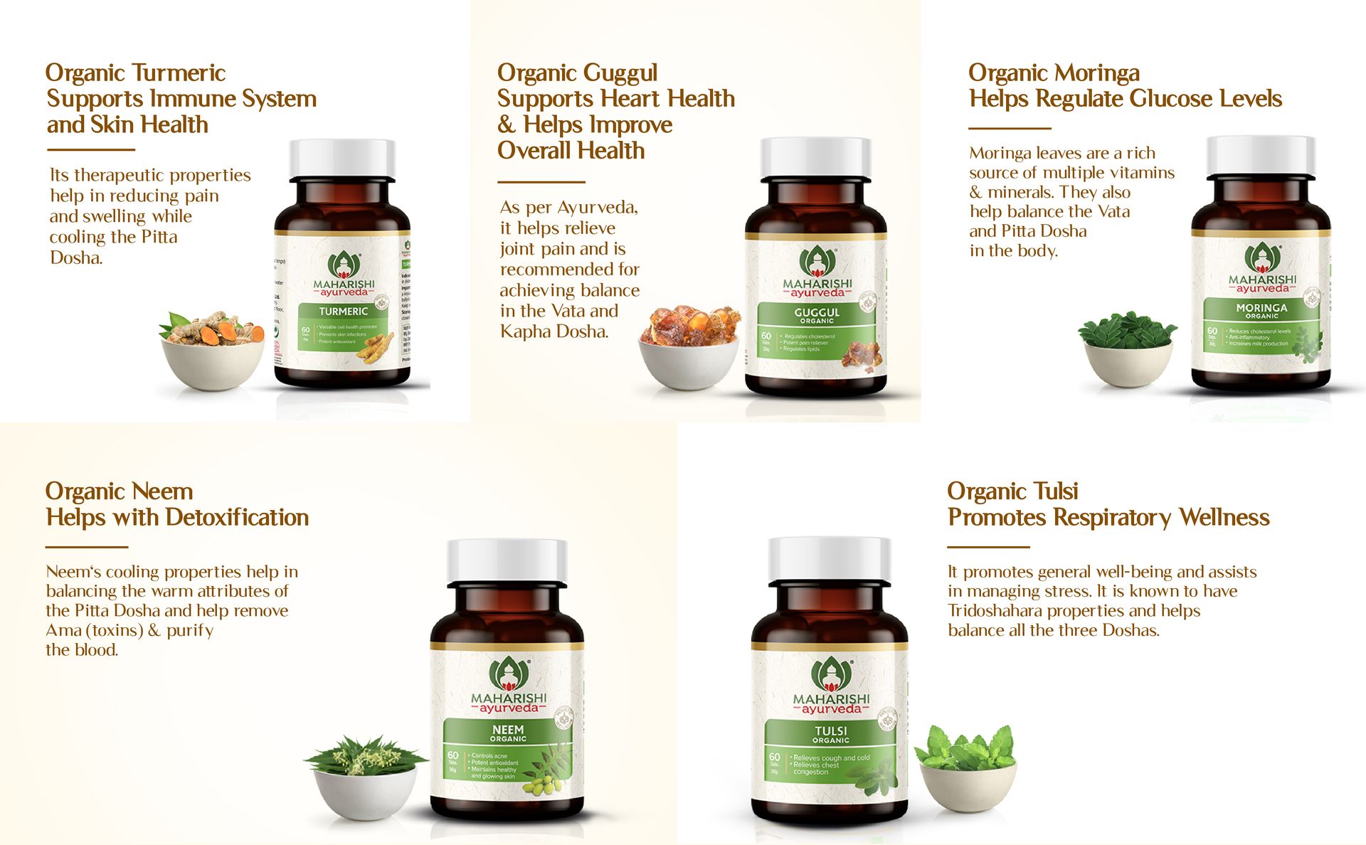 Maharishi Ayurveda Organic Guggul-Tablets | Supports Healthy Cholesterol Levels & Digestion| Joints Detoxification| Weight Management | Antioxidant - 60 Tablets X 2 Pack (120 Tab)