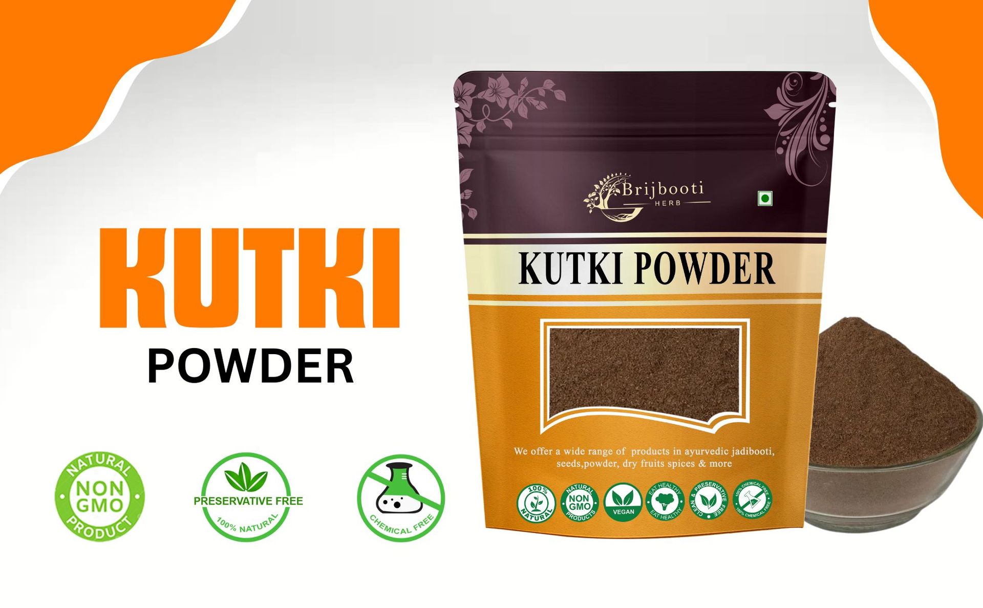 BrijBooti Kutki Powder - (50 Gr) | Original Kutki For Liver Support & Detox | Ayurvedic Herb