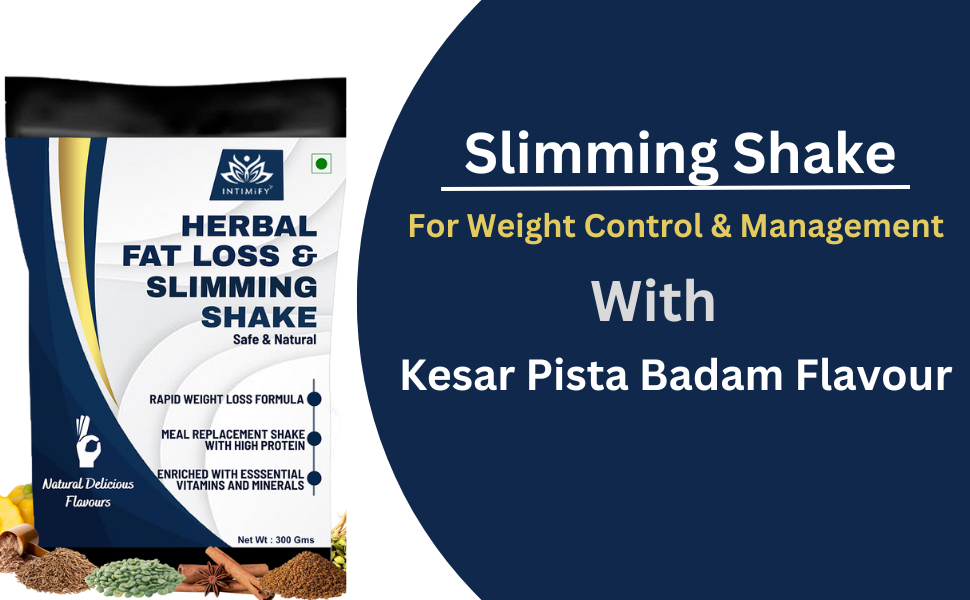 INTIMIFY Slimming Meal Replacement Shake, Belly & Fat Burner, Weight Loss Supplement, Protein Weight Loss Shake, Weight Management For Men & Women 300 GM (KESAR PISTA BADAM Flavor)