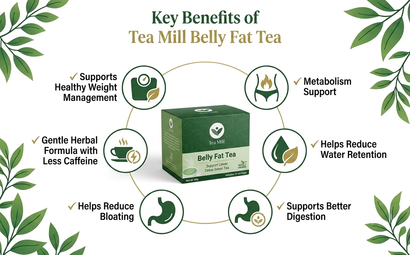 Tea Mill Detox Green Tea 60g – Herbal Liver Cleanse & Antioxidant Rich Natural Detox Infusion | Peppermint, Chamomile, Cinnamon, Ginger & Turmeric Blend | Hot & Cold Brew Wellness Tea