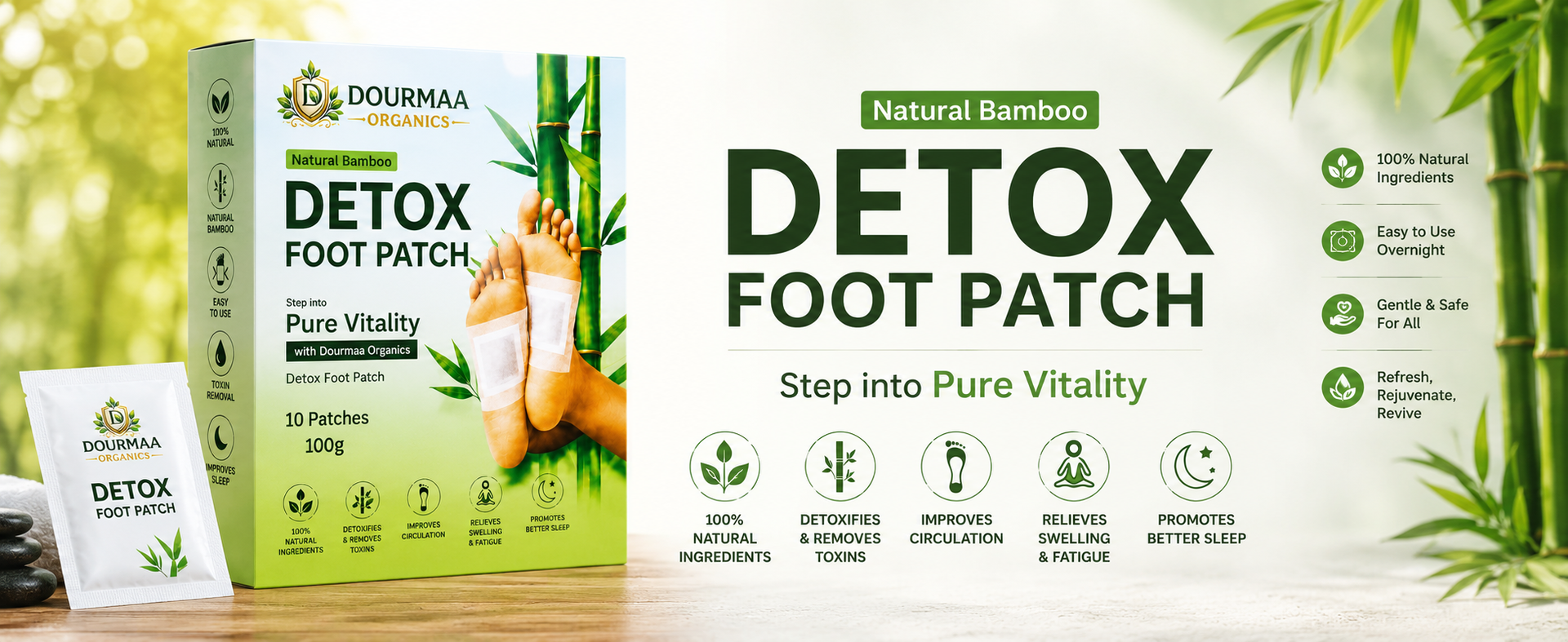 Detox Foot Patches, 5 Boxes = 50 Patches