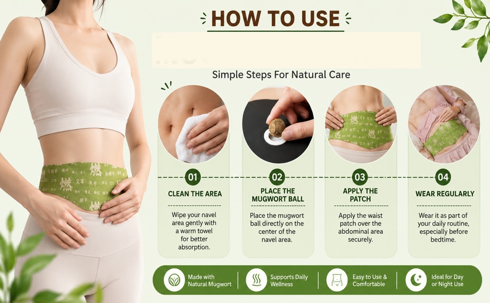 Herbal Balance Patch, Plant-Based Ingredients, Comfortable Adhesive Design, Balance Belly Button Patch Natural Detox & Slimming Waist Sticker Easy Topical Use (5pc in 1 Pack)