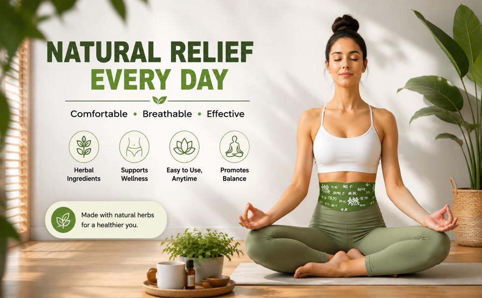 Herbal Balance Patch, Plant-Based Ingredients, Comfortable Adhesive Design, Balance Belly Button Patch Natural Detox & Slimming Waist Sticker Easy Topical Use, 5 Pieces