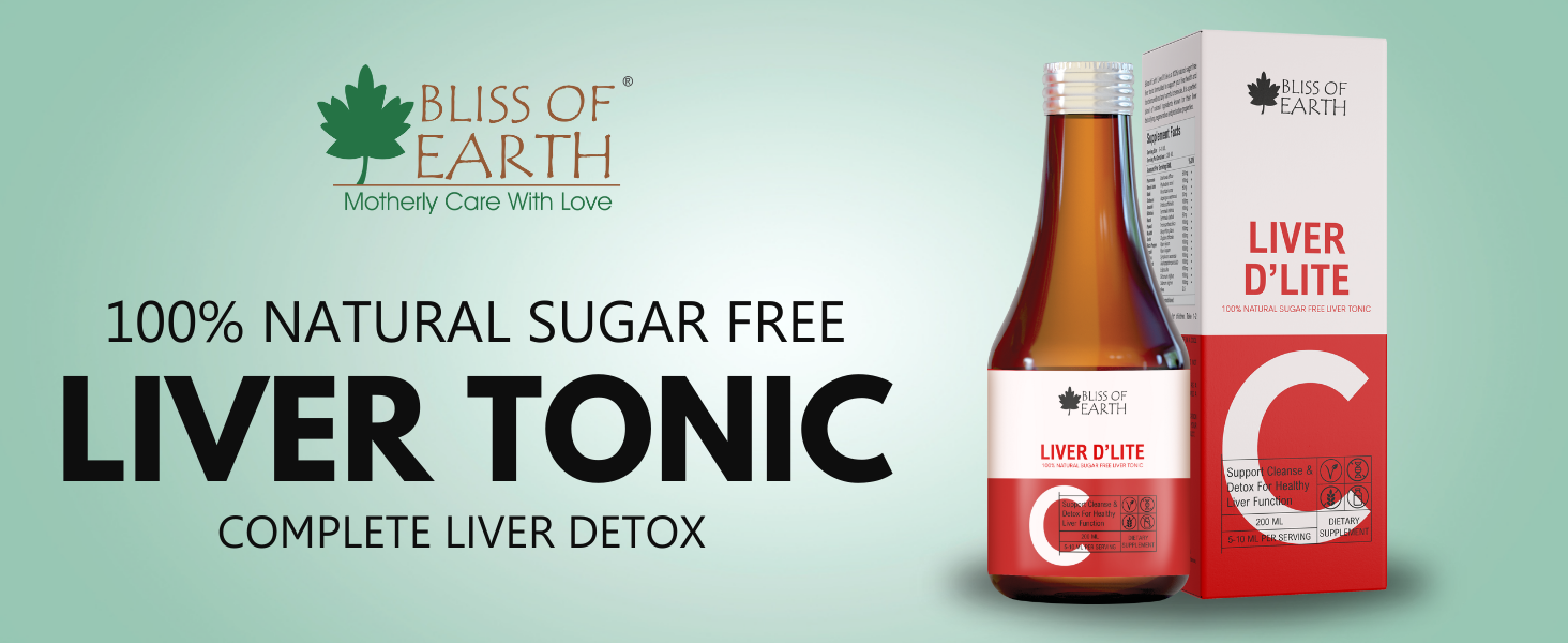 Bliss of Earth Natural Liver Syrup, Sugar Free Liver Cleanse & Detox Helps Digestion & Appetite, 200ml
