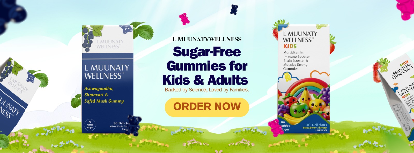 Kids Multivitamin Gummies - Immune, Brain & Muscle Support with Veg Omega-3, Vitamin A, C, D2, E, Zinc Folic Acid & Iron - Strawberry Flavor, No Added Sugar, Gluten-Free, Soy-Free - 30 Count Gummmies For Kids (2+Years)