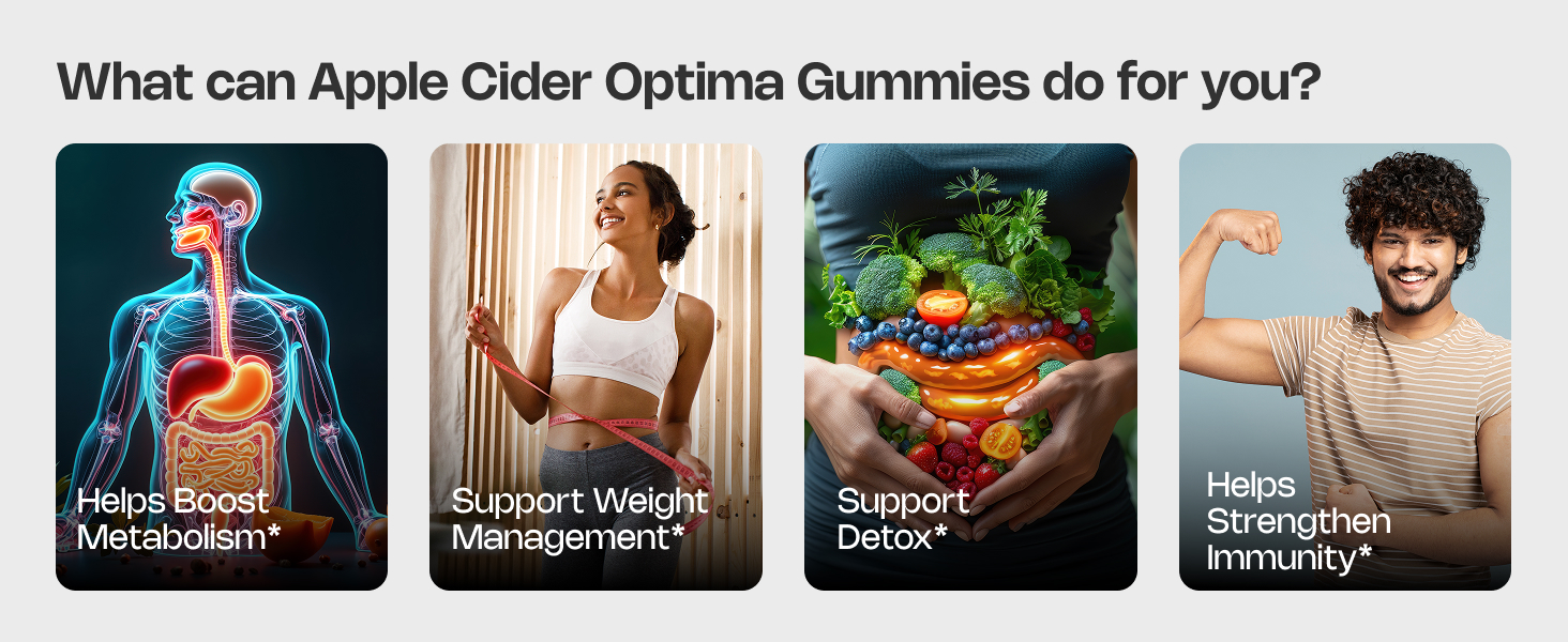 Nutriburst Apple Cider Gummies For Healthy Metabolism Chromium Picolinate Vitamin B6 Gummies |Immune Support & Natural Detox|Energize with Apple's Metabolic Magic| (30 Gummy)