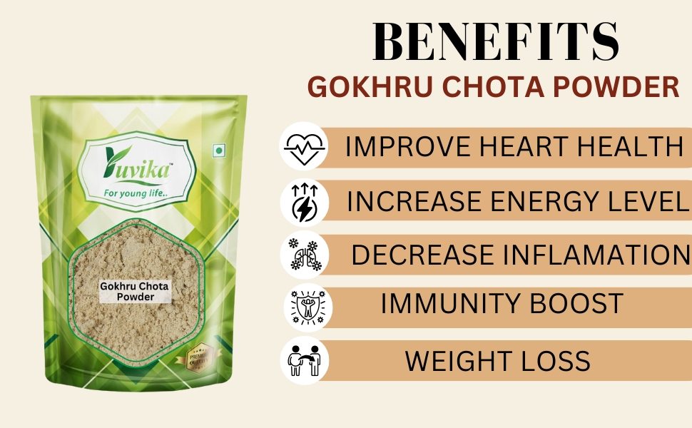 YUVIKA Gokhru Chota Powder - Gokhroo Chota - Tribulus Terrestris Seeds - Small Caltrops Powder 200 Grams