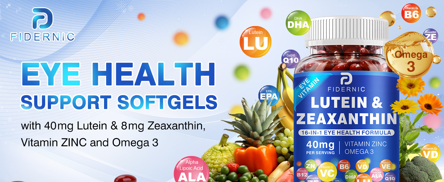Lutein and Zeaxanthin Supplement - AREDS 2 Plus+ Eye Vitamins 40 mg Lutein & 8 mg Zeaxanthin with Vitamins C, E, Zinc, Omega-3 & CoQ10 - 150 Softgels
