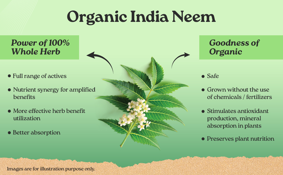 A TATA Product - Organic India Neem Blood Purifier - 180 Veg Capsules, Natural Blood Purifier, Plant-Based Anti-Bacterial, Anti-Viral, With Immunity Boosting Properties, GMP & NPOP Certified Organic