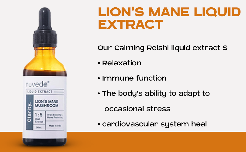 Nuvedo | Lions Mane Mushroom & Cordyceps Liquid Extract Combo | 2 Pack, 50ml Each | Fruiting Body 1:5 Dual Extract | Herbal Supplement | For Focus, Cognitive & Energy Support | As Seen on Shark Tank
