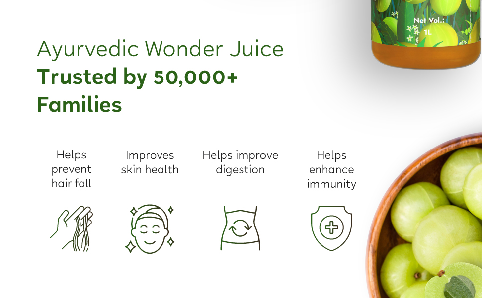 Kapiva Wild Amla Juice (2L) | Suitable for healthy Hair & Skin | Detox juice for weight loss | Natural Source of Vitamin C | Organic & Natural Made With Cold Pressed Amla from Pratapgarh | No Added Sugar | Super Saver Pack of 2