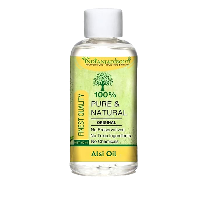 IndianJadiBooti Flax Seed Oil - Alsi Tel - Linseed 50mL (Pack of 1)