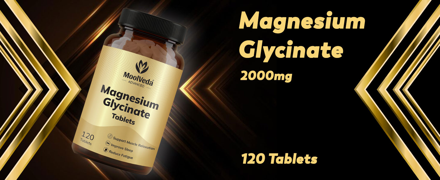 Magnesium Glycinate 120 Tablets | Highly Absorbable Magnesium Source | Gentle on Stomach | Daily Mineral Supplement