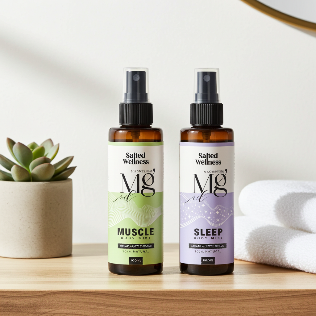 Salted Wellness Magnesium Spray Combo | Muscle Pain Relief & Sleep Support | Magnesium Oil Spray for Muscle Recovery and Better Sleep | 100ml x 2