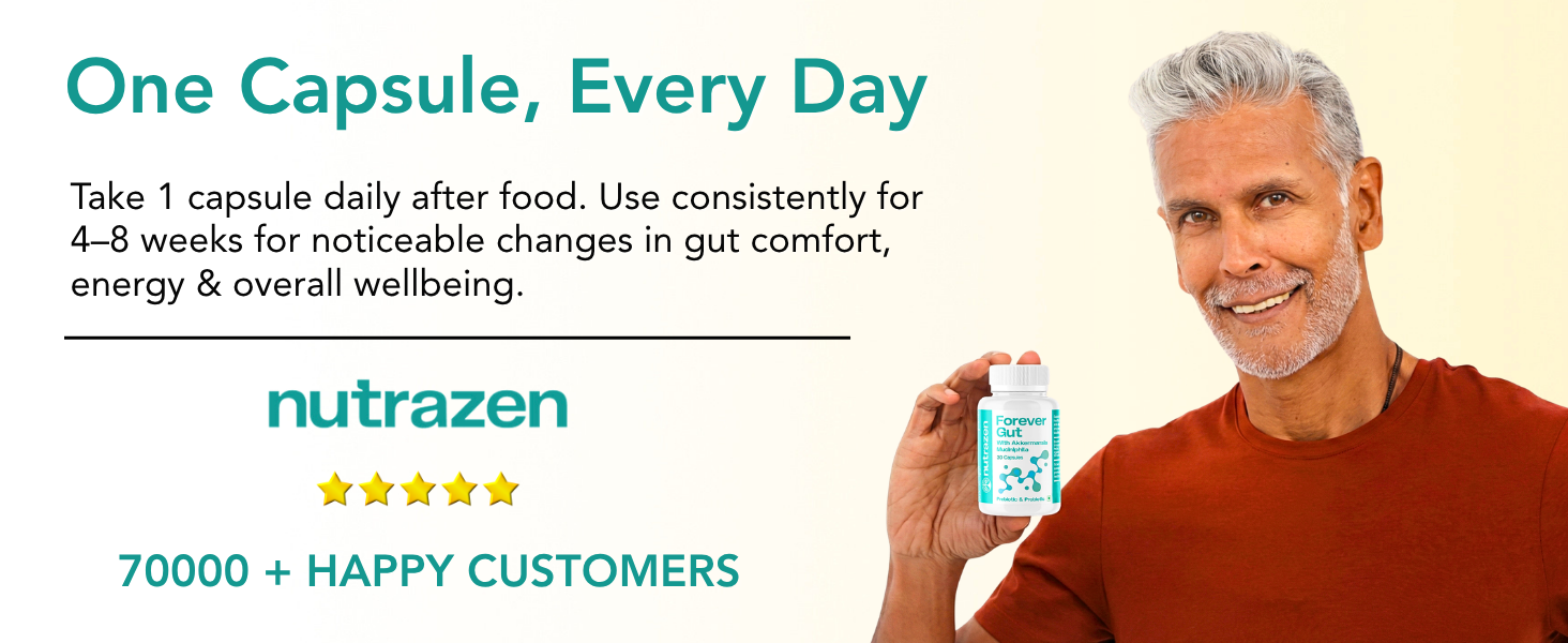 Nutrazen Forever Gut Probiotic - 90 Capsules, Pack of 3