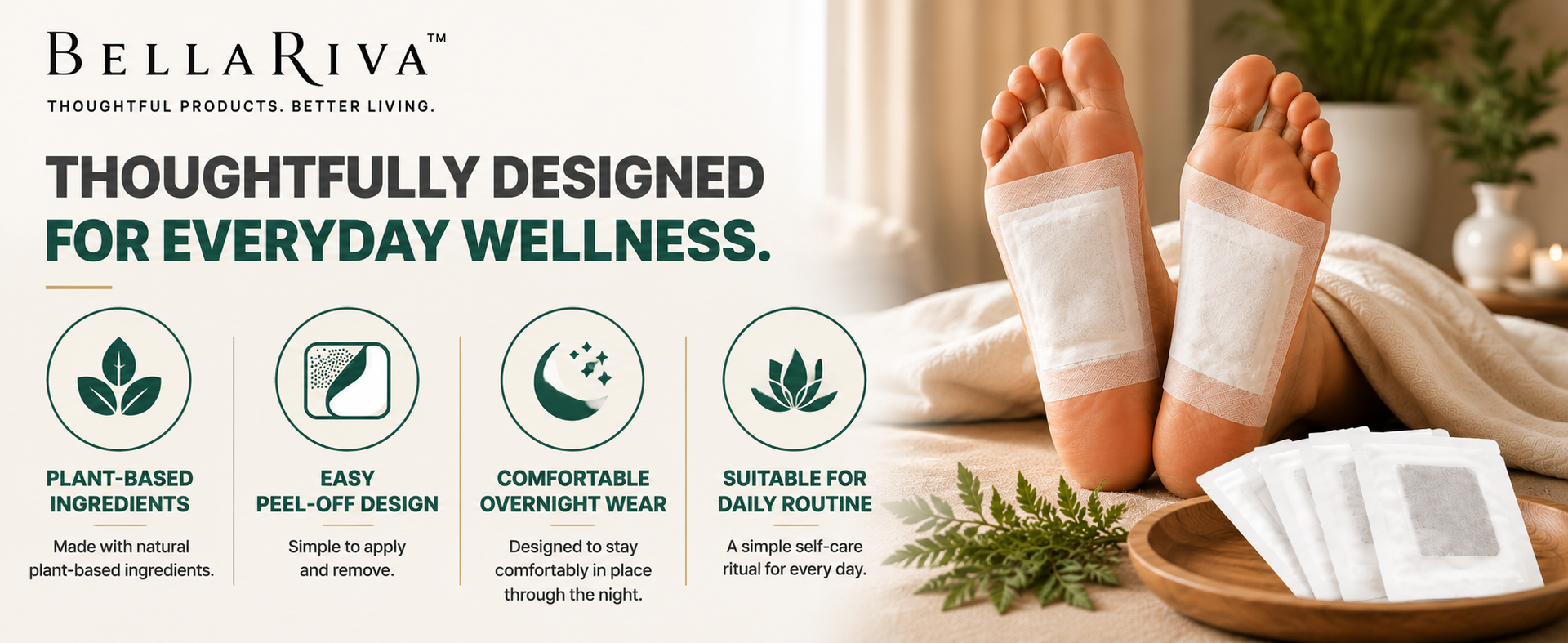 Detox Foot Pads with powerful Artemisia Argyi Extract | Natural & Herbal | Foot Patch for Detoxification, Pain Relief, Stress Relief | Overnight Full Body Patches | For Men & Women (10 Pads)