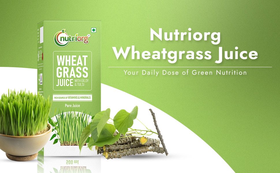 Nutriorg Wheat Grass Juice - 250ml | Natural Detox & Blood Purification | Supports Immunity & Digestion | No Added Sugar | Pure & Herbal Juice