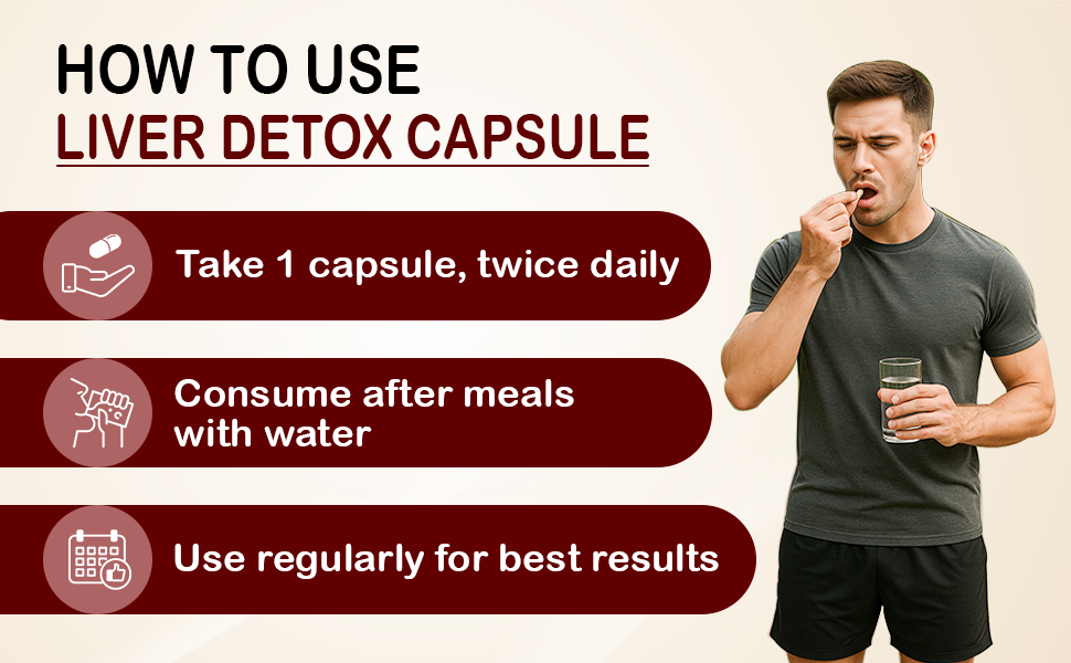 Vedobi Liver Detox Capsules | Ayurvedic Herbal Formula for Liver Care, Digestion & Natural Detox | 100% Veg & Chemical-Free | 60 Capsules