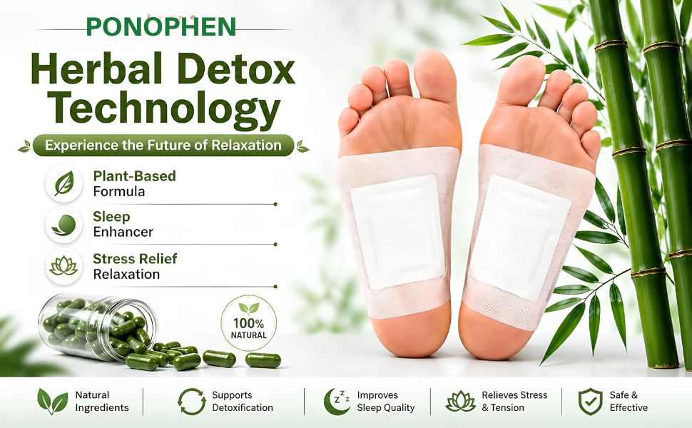 Detox Foot Pads - 10 Pairs & 10 Adhesive Sheets - Natural Ingredients - Stress Relief & Toxin Removal - Unisex-Adults - Gold - Detox Foot Patch