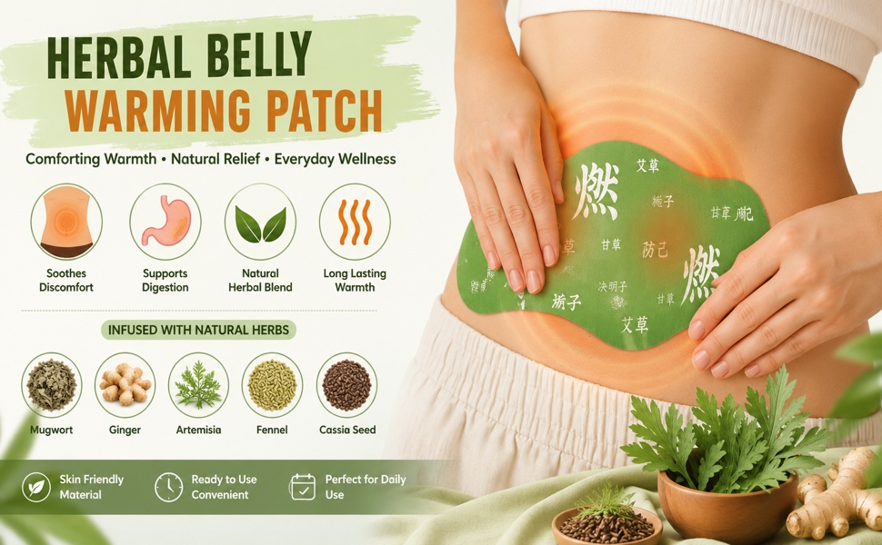 Herbal Balance Patch, Plant-Based Ingredients, Comfortable Adhesive Design, Balance Belly Button Patch Natural Detox & Slimming Waist Sticker Easy Topical Use