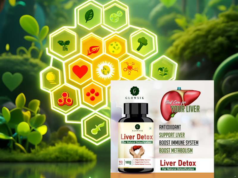 GLOWSIK Liver Detox Capsules Veg Capsules for Natural Liver Cleansing & Detoxification | Supports Healthy Liver Function, Better Digestion & Internal Purification Supplement (270 capsules)