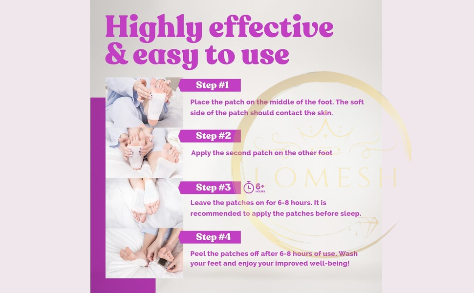 Kinoki Detox Foot Patch Lavender – Herbal Foot Cleansing Pads for Relaxation & Overnight Care (Pack of 10)