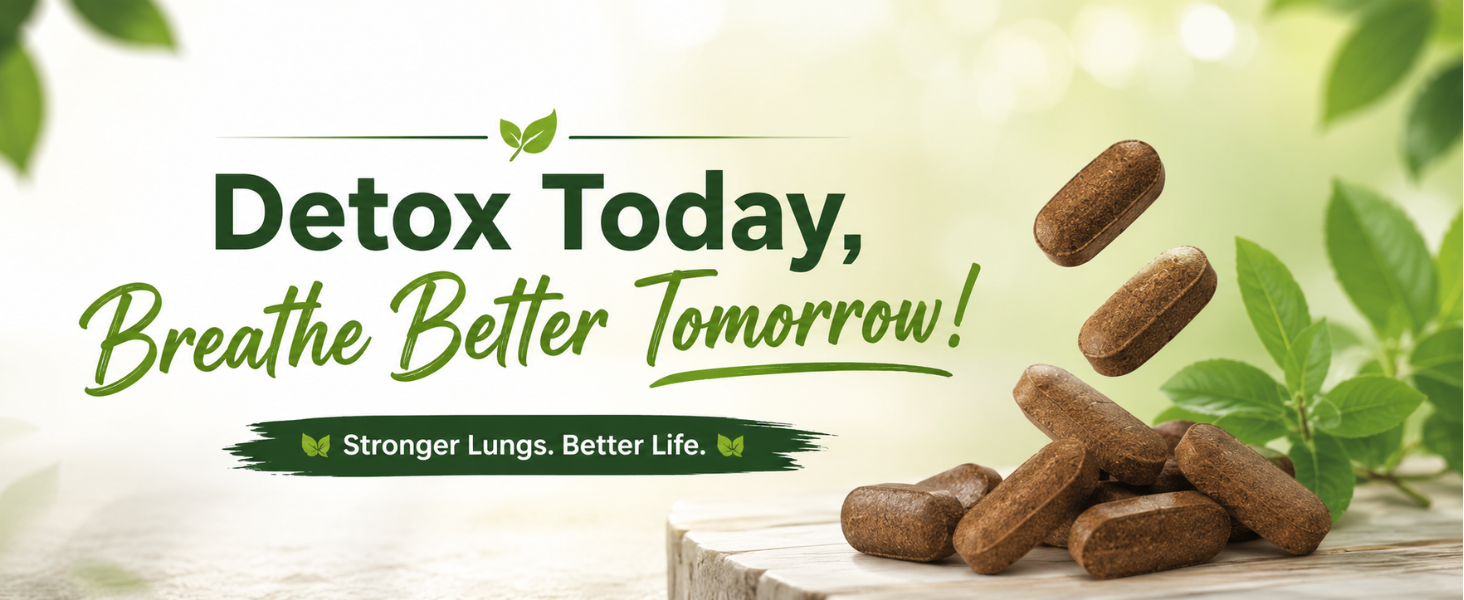 Heallungs 60 Tablets | Ayurvedic Lung Detox & Breathing Support Tablets | Vasa, Mulethi, Sitopaladi, Giloy & Haldi | Lung Cleanse, Immunity & Wellness