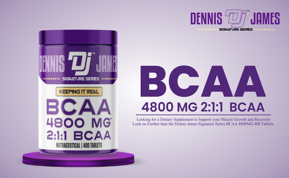 Dennis James Signature Series BCAA 4800mg | 400 Tablets | Muscle Recovery & Endurance | High-Potency Branched-Chain Amino Acids