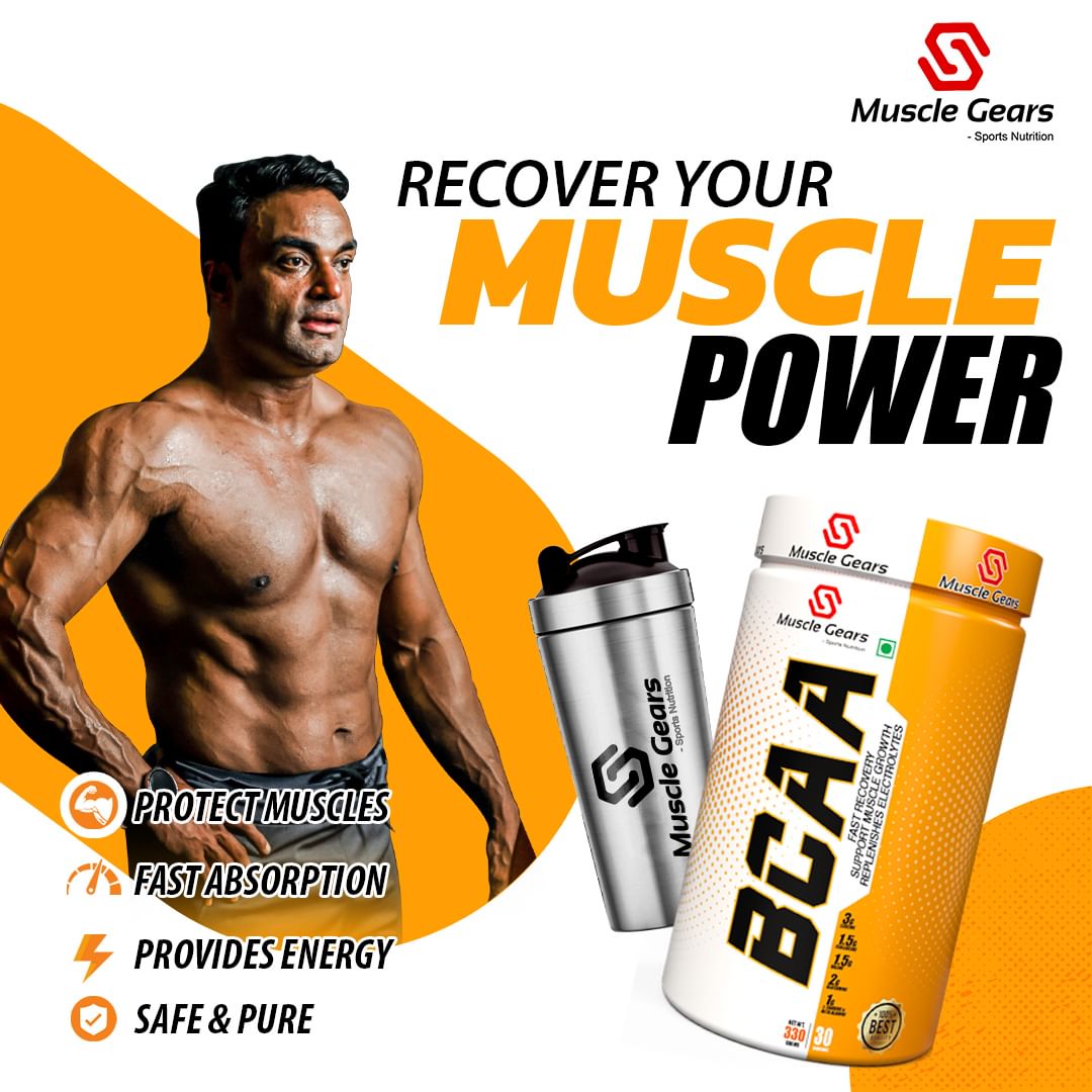 Muscle Gears BCAA 2:1:1 Powder | 150mg Electrolytes | Essential Amino Acids | Muscle Recovery & Hydration | Endurance Support | Black Currant Mint Flavor | 30 Servings | 330g