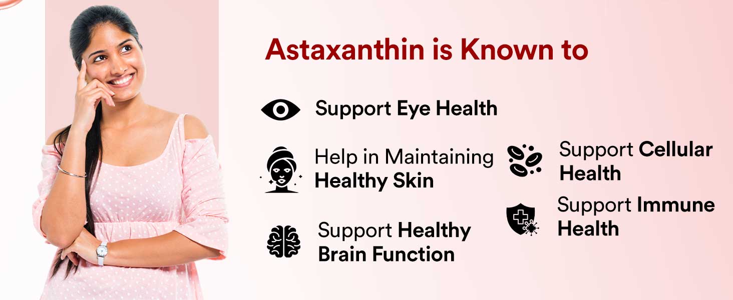 INLIFE Astaxanthin 4mg AstaZine, Vit A D3 E, Eye & Skin Health, 30 Capsules
