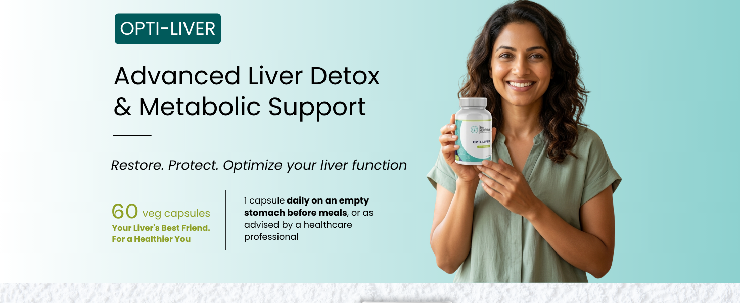 Opti-Liver | Liver Function & Detox Support | Glutathione, Milk Thistle & NAC | Digestive & Metabolic Support | Vegan | 60 Veg Capsules