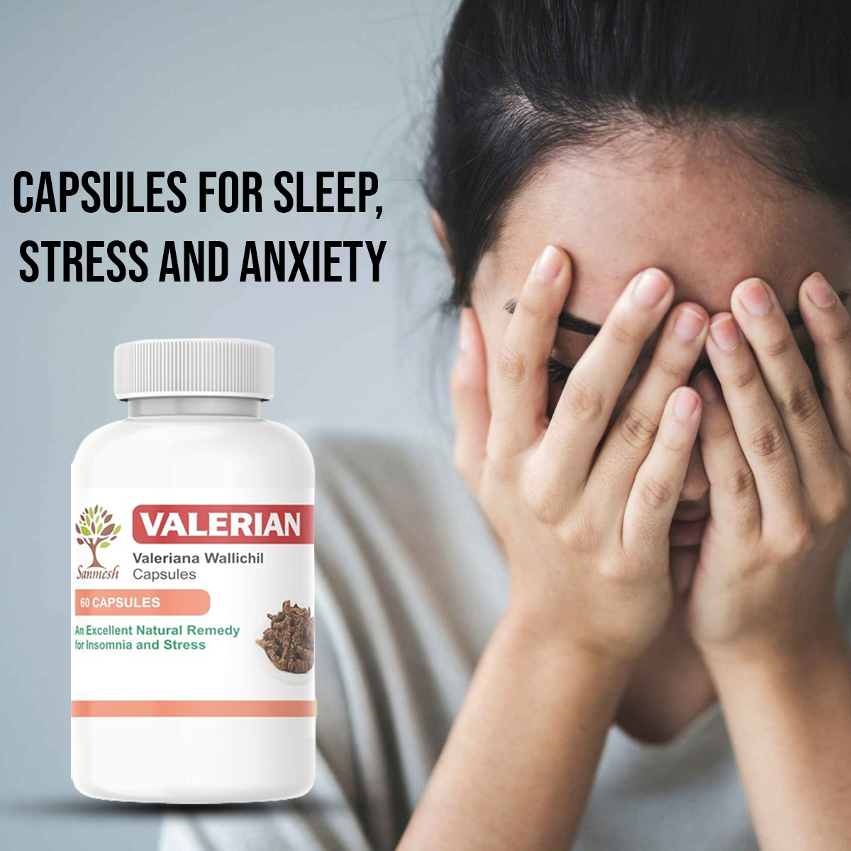 VALERIAN Root Capsules For Sleep, Stress and Anxiety Support | Improved Healthy Deep Sleep | 500mg TAGAR Extract (60 N)