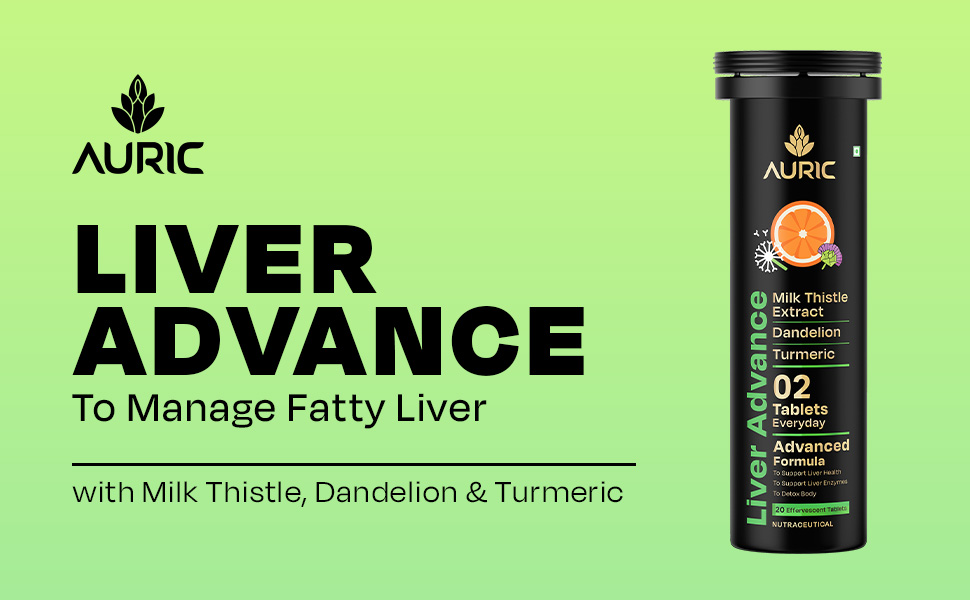 Auric Liver Advance Effervescent | 40 Tablets | Ayurveda Liver formulation | Clinically Researched with No Artificial colours or Sweeteners