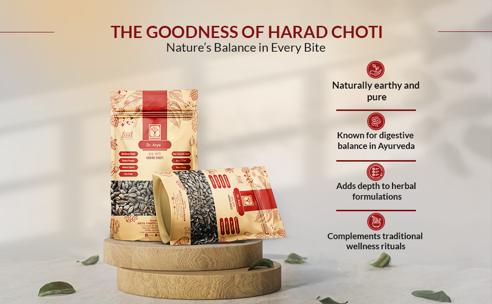 Dr. Arya's Harad Choti 100gm | Haritaki | Terminalia Chebula | Black Harad Choti | Kali Harad | Black Himej | 100 gram