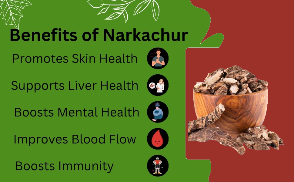 Kritanjali Creations Narkachur Kali Haldi Nar Kachur Curcuma Zerumbet Zedoary Root Black Turmeric Whole Root, Natural Raw Additive-Free, 100% Pure Curcuma Caesia, 100GM