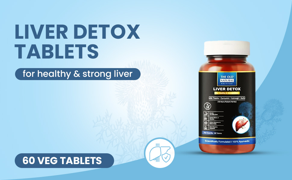 The Old Natural Liver Detox | Ayurvedic Herbal Supplement with 14 Traditional Herbs | Supports Healthy Liver & Digestion | - 120 Tablets (Pack of 2)