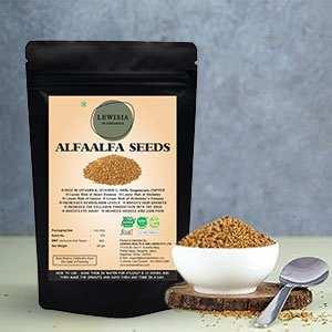 LEWISIA IN ORGANICS Alfaalfa Seed 180g – Alfalfa Seeds for Sprouting, Rich in Vitamins and Minerals, Ideal for Salads, Smoothies & Healthy Recipes, Boosts Immunity & Wellness