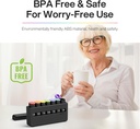 Weekly Pill Organizer 2 Times a Day - Am Pm Pill Box 7 Day, Large Twice Medicine Pill Case for Daily Medication, Vitamins, Fish Oils, Supplements Portable Week Pill Holder Container, Opaque Black 6