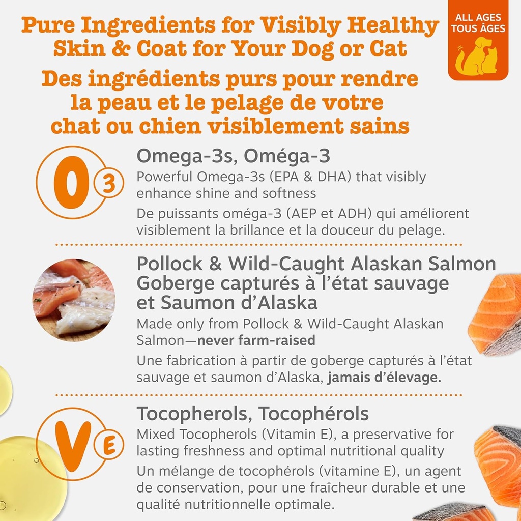 Zesty Paws Wild Alaskan Salmon Oil for Dogs and Cats- Skin and Coat Support, Omega 3 Supplement for Pets, 8.5oz 4