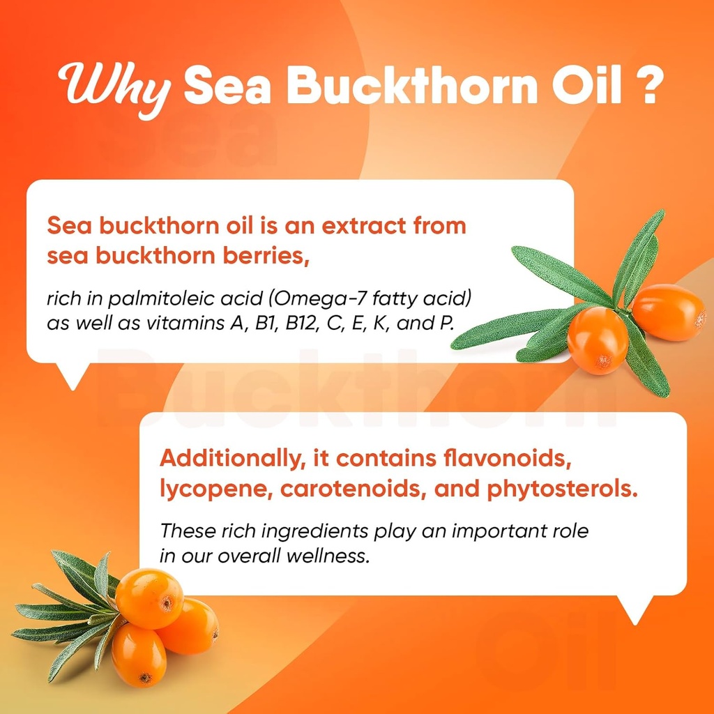 Omega-7 Sea Buckthorn Oil - with Omega-3 EPA/DHA Fish Oil, Cinnamomum, Fenugreek, ALA, Green Tea, Cayenne Pepper, Turmeric, Resveratrol, Black Pepper - Gluten-Free, 2Pack 6