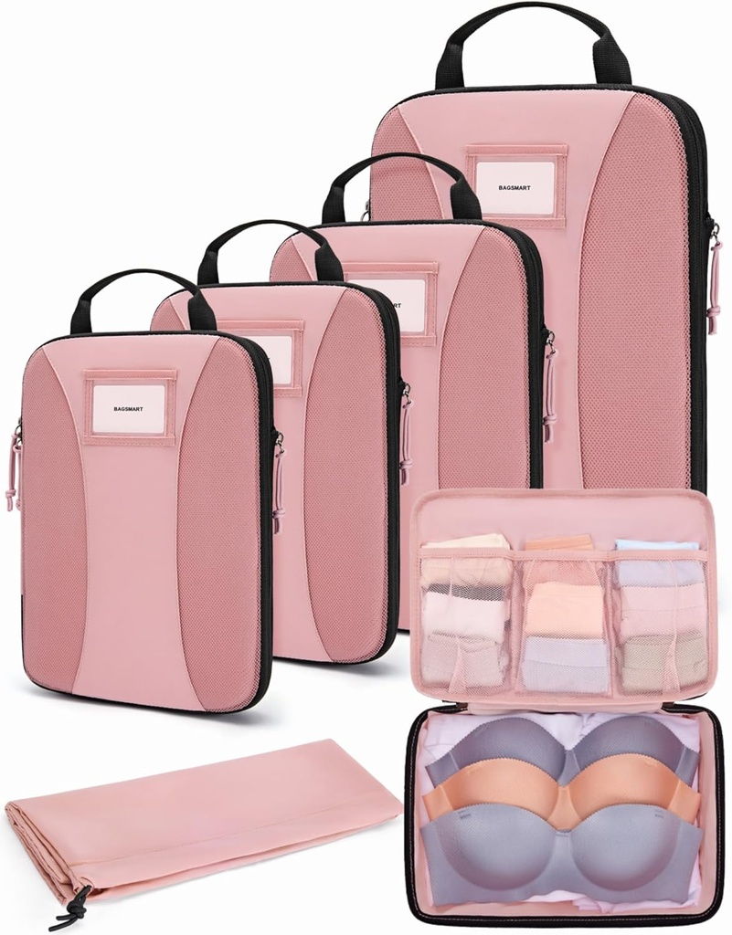 BAGSMART pakkimiskuubikud, 6 PCS pakkimiskuubikud kohvritele, reisikottide korraldaja pagasile, kerge pakkimiskuubik reisitarvetele