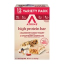 Atkins Blueberry Kreeka jogurt & Strawberry Shortcake High Protein Bar, High Fiber, Keto Friendly, 12 Count (6 Bars iga maitse)