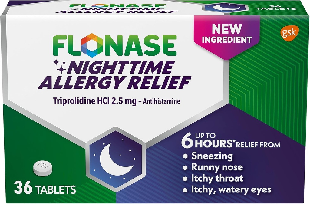 Flonase öine allergia leevendamise tabletid, kuni 6 tundi allergiameditsiini - 36 kaetud tabletti