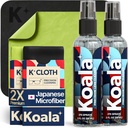 Koala prillide läätsed Puhastaja Spray Kit | (2x) Klaasid Puhastaja pudel + (2x) Mikrofiber Riie | Alkoholivabad prillid, ekraan ja kaamera puhastuskomplekt | valmistatud USAs (4 tükk komplekti)