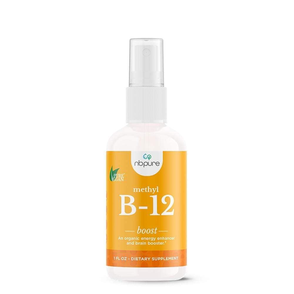 Nbpure Organic & Vegan Vitamiin Methyl B12 Spray – Natural Energy, meeleolu ja närvisüsteemi tugi naistele, meestele, lastele – 500mcg Vedel Methylcobalmin per spray