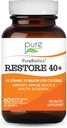 PURE ESSENCE LABS PureBiotics Restore 40+ probiootikumid - toetab immuunsüsteemi ja seedetrakti tervist - piima- ja gluteenivaba - 15 tüve (35 miljardit CTU) Täiskasvanud looduslikud probiootikumid (60 kapslit)