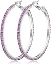 925 Sterling Silver Earrings Suur Reinstone Hoop Kõrvarõngad Big Cubic Zirconia Hoop Kõrvarõngad Õhuke Reinstones Round Hoop Kõrvarõngad naistele 20/30/40/50/60/70 mm Sparkly Hoops Kristallidega Naistele